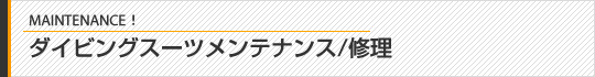 ダイビングスールメンテナンス/修理